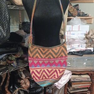 Multicolor Woven Shoulder Bag Cotton